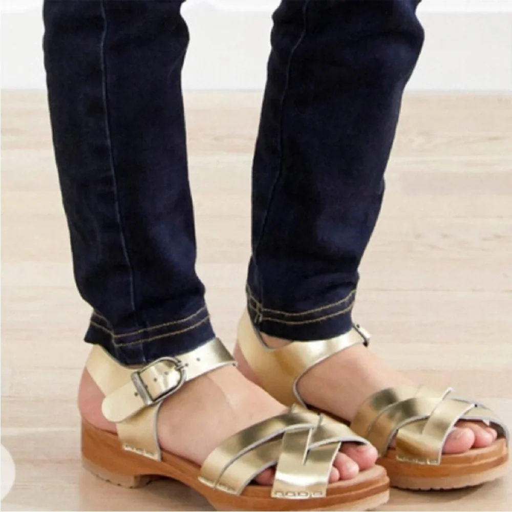 Hanna Andersson Gold Kids Sandals